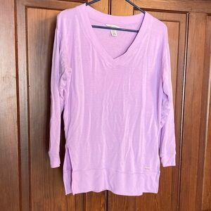 Victoria's Secret Lavender Modal Blend Soft Long Sleeve Top Size Small V-neck